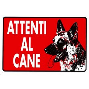 Image of 10pz cartello attenti al cane cm30x20h codferxfer49313 - 10Pz Cartello "Attenti Al Cane" - Cm.30X20H. Cod:Ferx.Fer49313